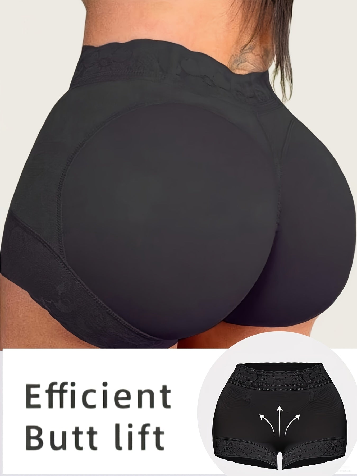 1pc High-waisted Shaping Thong With Seamless Construction, Machine Washable, Non-rolling And Non-slip Cuffs