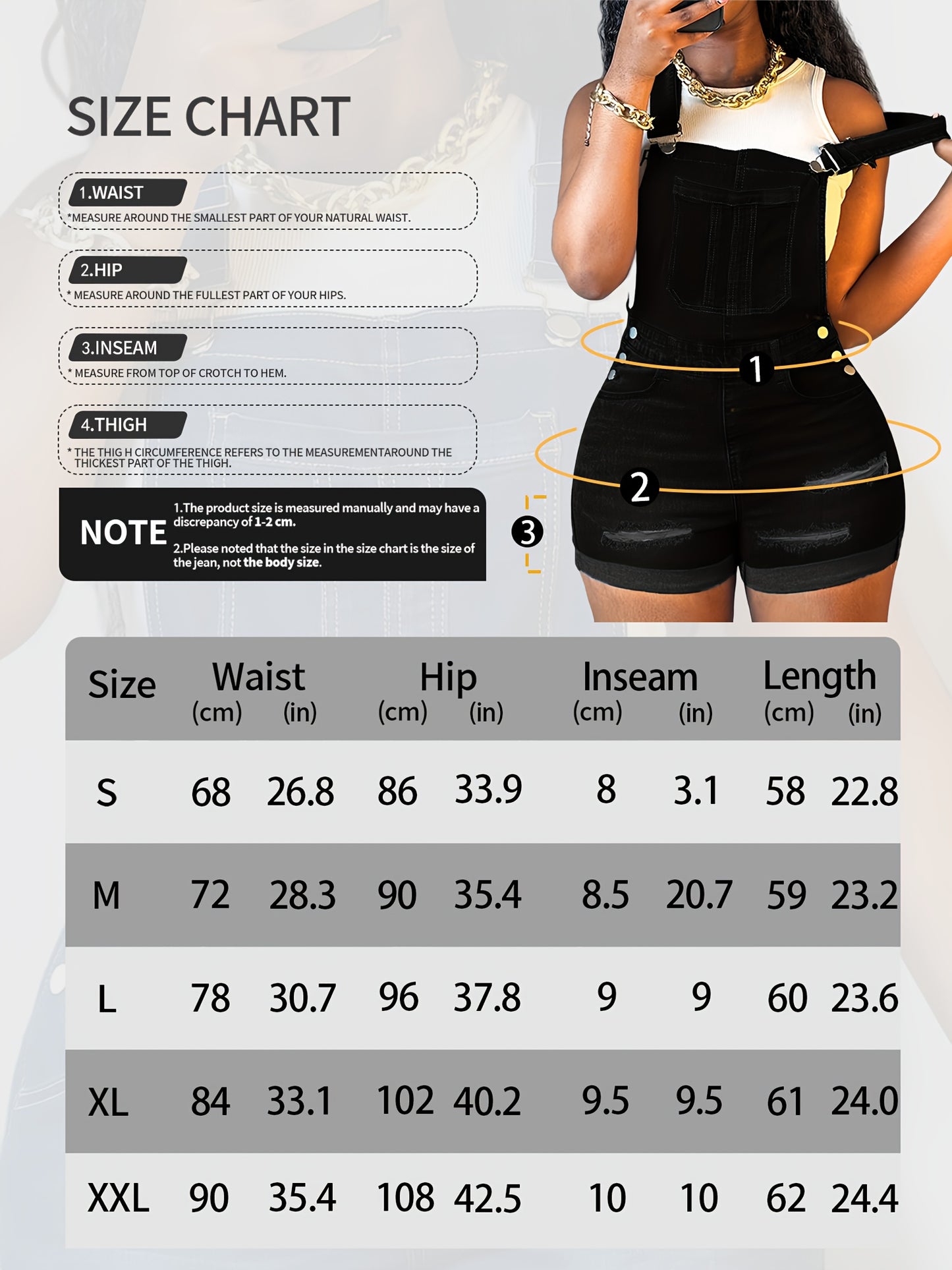 Women Ripped Solid Color Slim-Fit Jeans Casual Buttons Trim Denim Shorts Overall Pocket Sleeveless Denim Romper Women's Wear