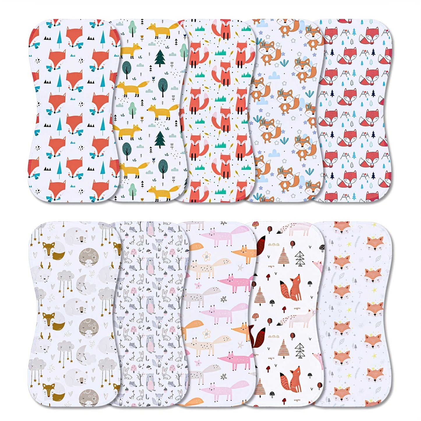 10-Pack Burp Cloths For Baby Boys And Girls - Baby Burp Cloth, Baby Washcloths, Burp Rags, Large Neutral Burp Clothes For Newborn