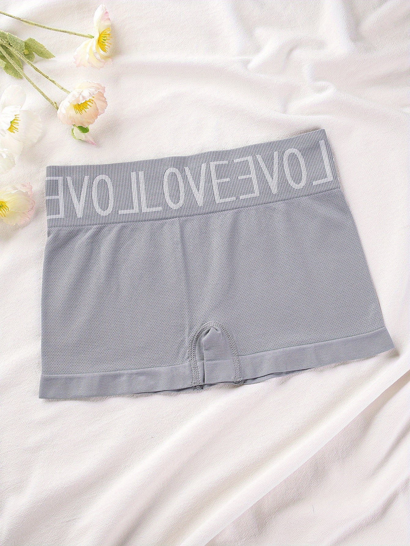 6pcs Ladies Seamless Breathable Hip Lifting Christmas Boxer Pants English Multi-color High Waist Elegant Super Elastic Quadrangle Panties