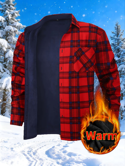 Unisex Lightweight Plaid Single-Breasted Jacket