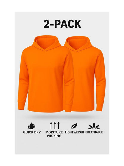 5 Pack Men’s Long Sleeve Hooded Shirts, Quick Dry Sun Protection Tops for Outdoor Work Fishing Hiking