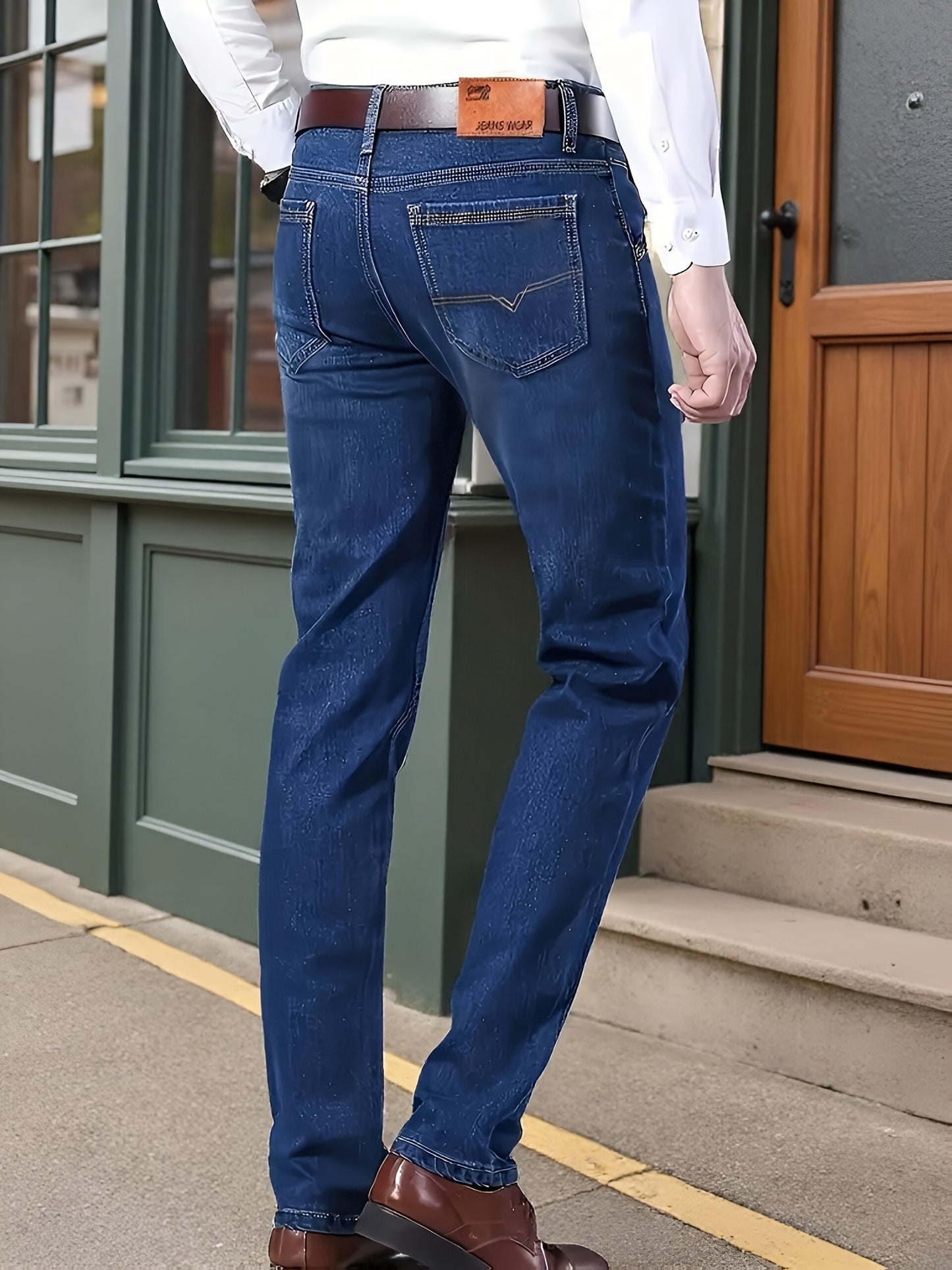 Men'S Jeans Straight Loose Casual Trousers Work Wear Trousers Suitable for All Seasons, Excellent Craftsmanship, Excellent Quality, Out of Work