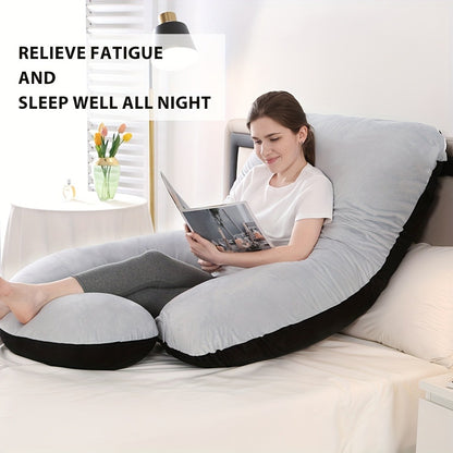 J-Shaped Pregnancy Pillow - Full-Body Support with Removable Cover