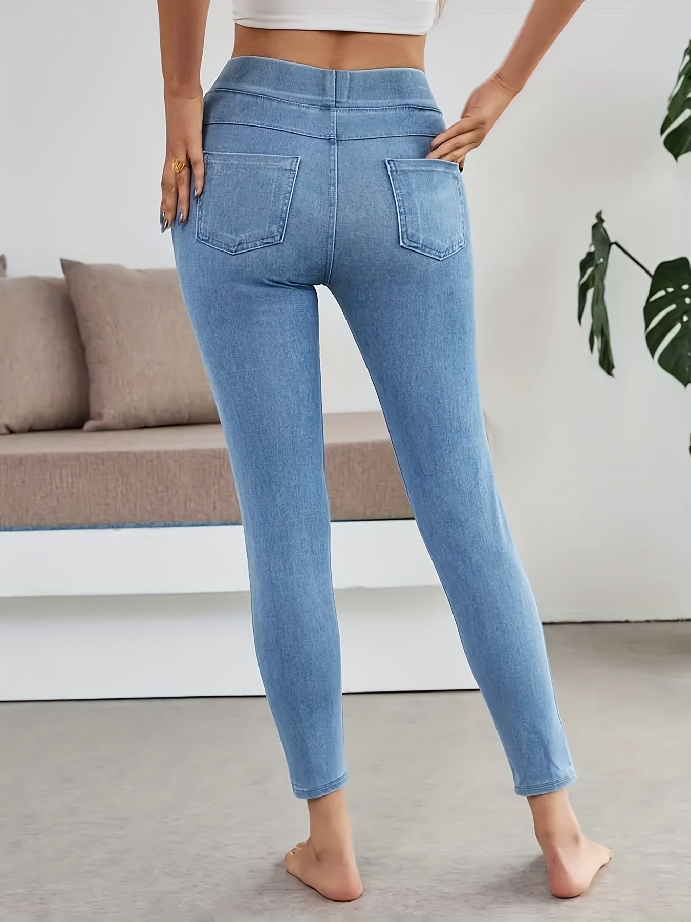 Women's High-Elastic Yoga Leggings with Front/Back Pockets - Solid Color Non- Workout Pants, 7/8 Length Fitness for Gym, Training, & Casual Wear - All-Season Comfortable Athletic Suit (Regular Cut)