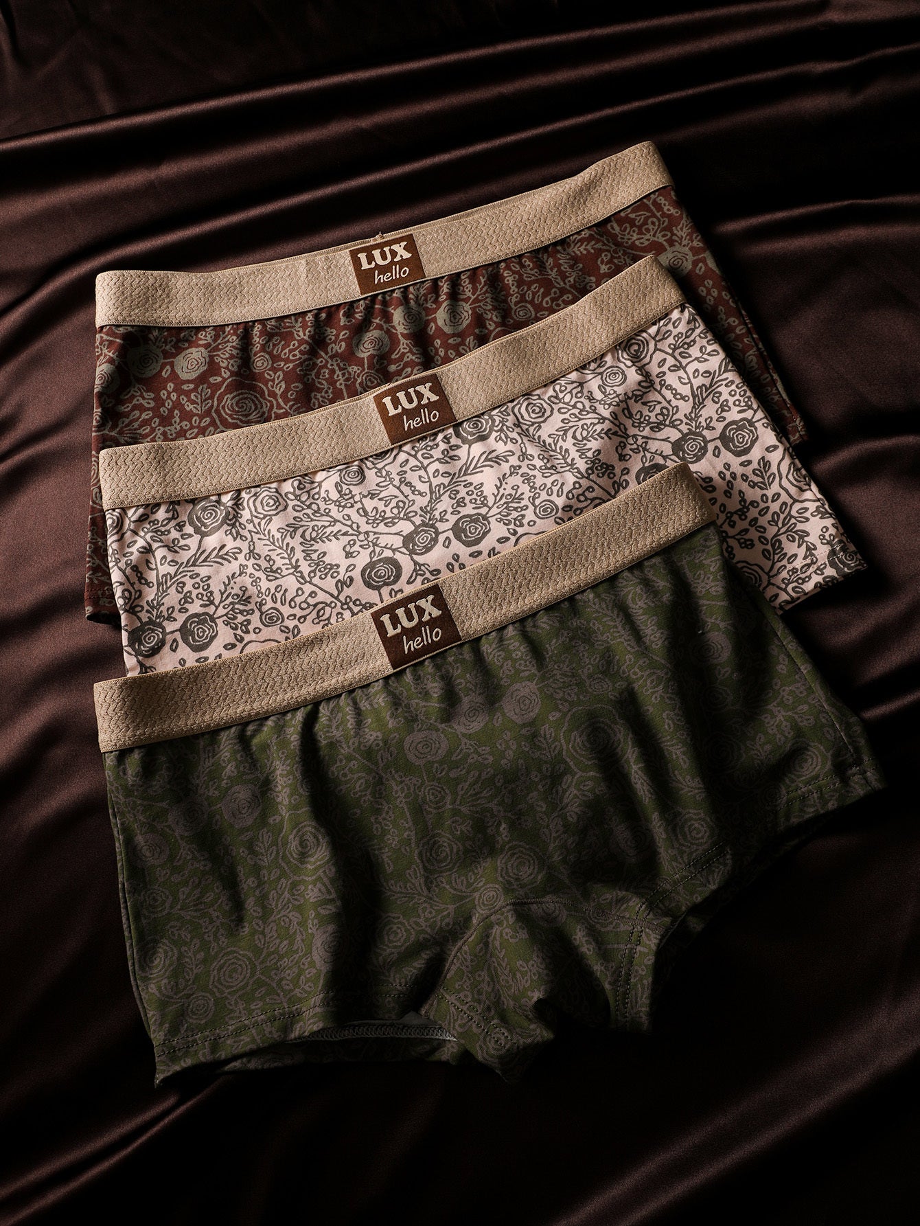 3pcs BIWEIER Women'S Retro Printed Couple Briefs, High-End And Light Luxury, Soft And Comfortable, Fashionable Underwear, Suitable for Women'S Casual Sports, Valentine'S Day Gift