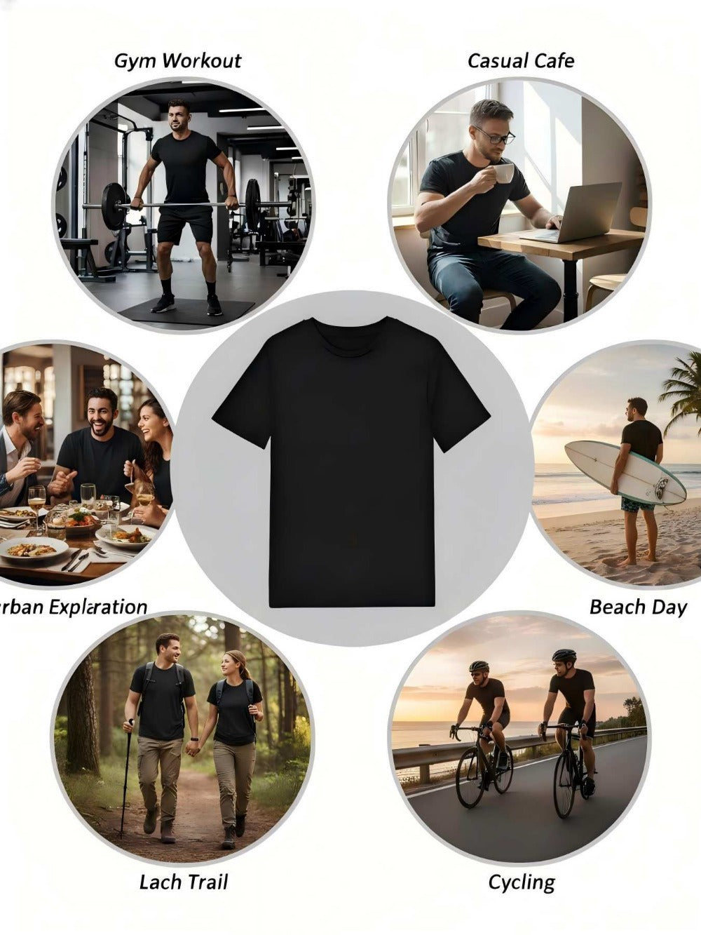 Men's Graphic T-Shirt - Round Neck Short Sleeve Modern Style 408933