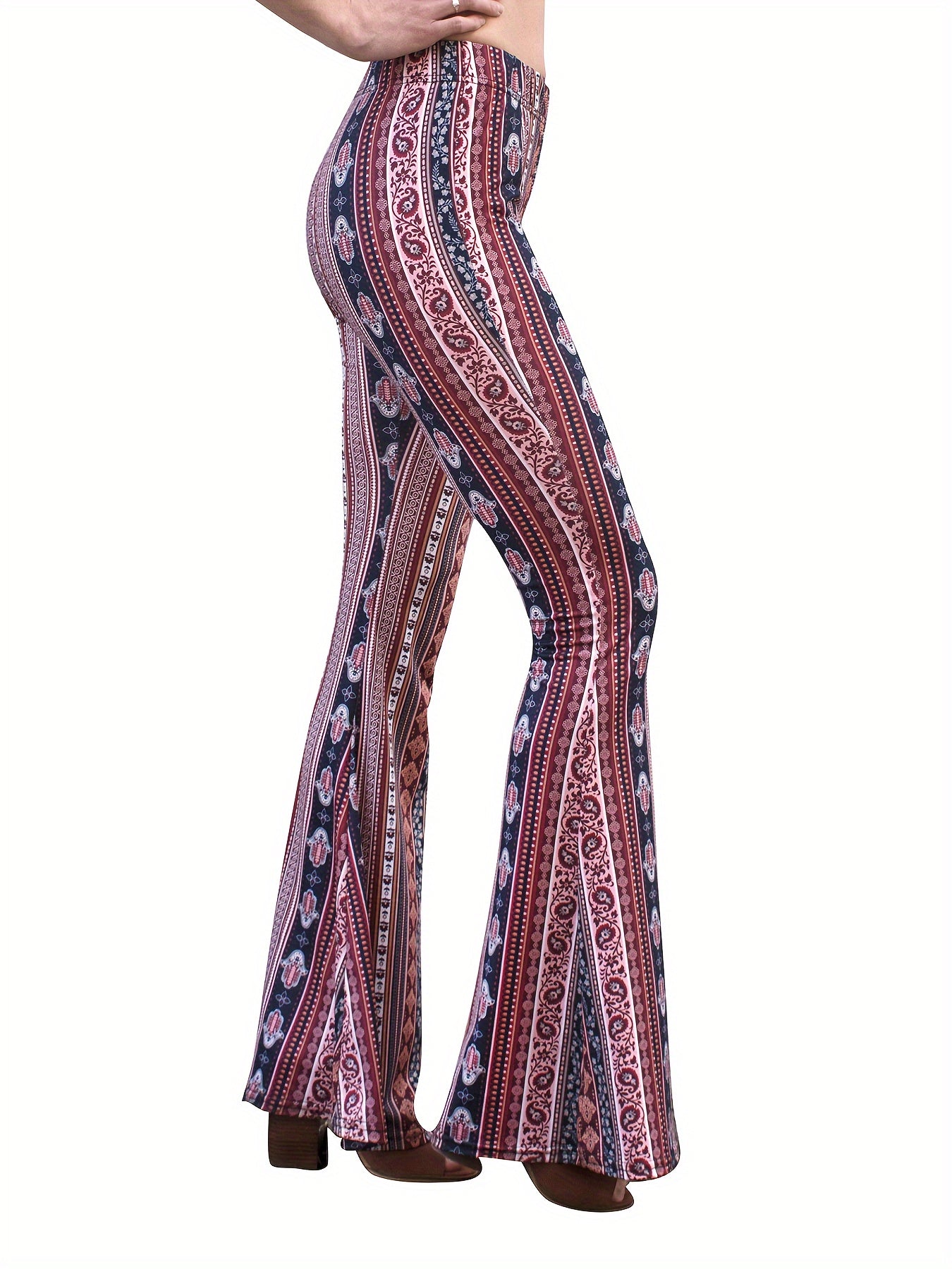 ZAFUL Women'S High-Waisted Cut-Out Trousers Ladder Bootcut Textured Flare Trousers Wide-Leg Evening Pants