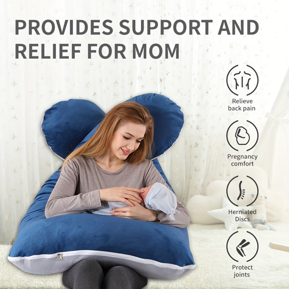 U-Shaped Pregnancy Pillow - 47-Inch Full-Body Support