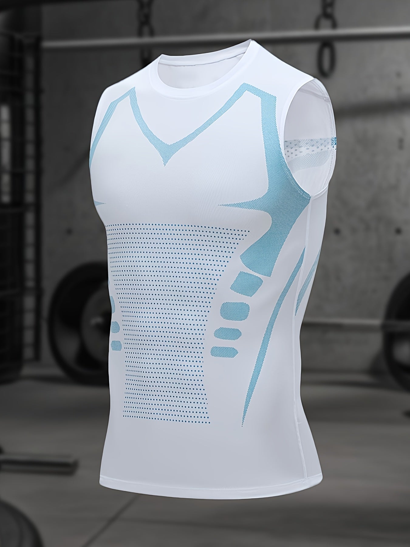 Men'S Summer Tank Top (3pcs Set): High-Quality Fabric Top With Soft, Comfortable, And Highly Elastic Material; Sleeveless, Quick-Drying, And Breathable; Sci-Fi Stripe Design, Perfect For Sports, Fitness, Outdoor Activities, And Home Wear
