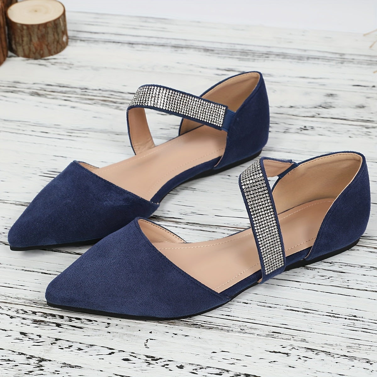 [Versatile Comfortable Shoes] Women's Spring And Autumn New Fashionable, Suitable for Pairing with Coffee Tee Versatile, Comfortable, Breathable, Lightweight, Water Diamond Pointed Shoes, Women Shoes
