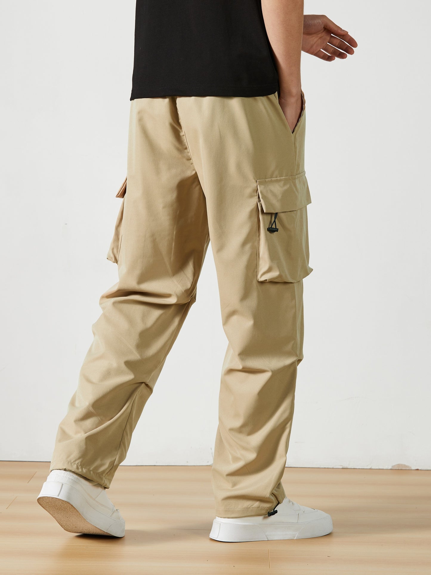 Men'S Straight-Leg Cargo Pants with Multiple Pockets, Suitable for Outdoor Street Fashion