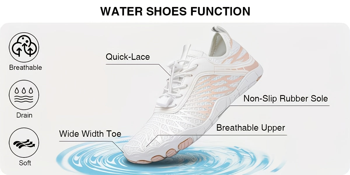 Women'S Barefoot Walking Shoes, Water Shoes for Women, Athletic Walking Footwear with Wide Toe Box, Non-Slip Breathable Lightweight Barefoot Vitality Water Shoes for Women, Beach Pool Swim Women'S Shoes