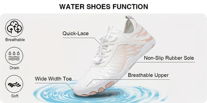 Women'S Barefoot Walking Shoes, Water Shoes for Women, Athletic Walking Footwear with Wide Toe Box, Non-Slip Breathable Lightweight Barefoot Vitality Water Shoes for Women, Beach Pool Swim Women'S Shoes