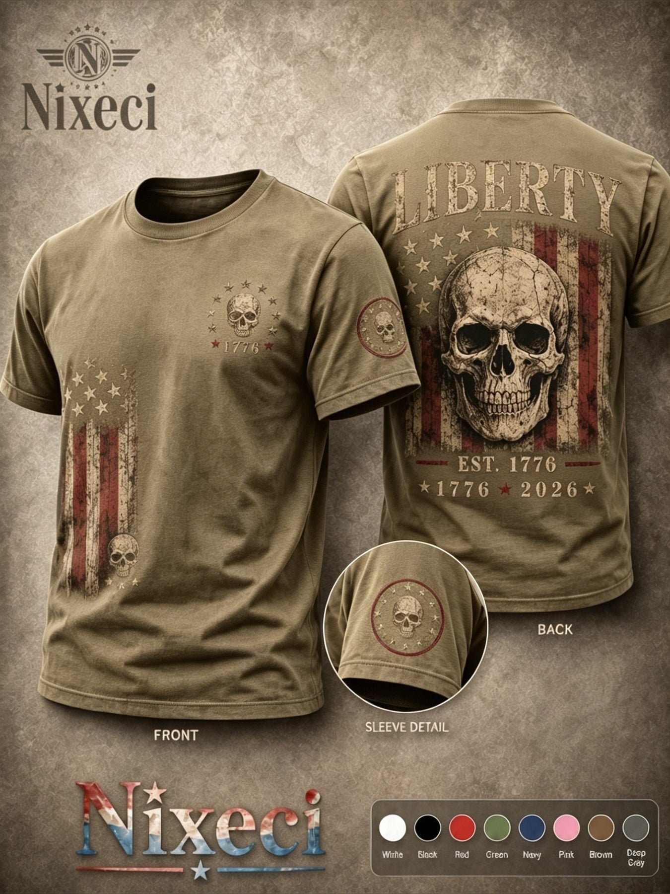 Grey Cotton Printed T-Shirt - product view 47