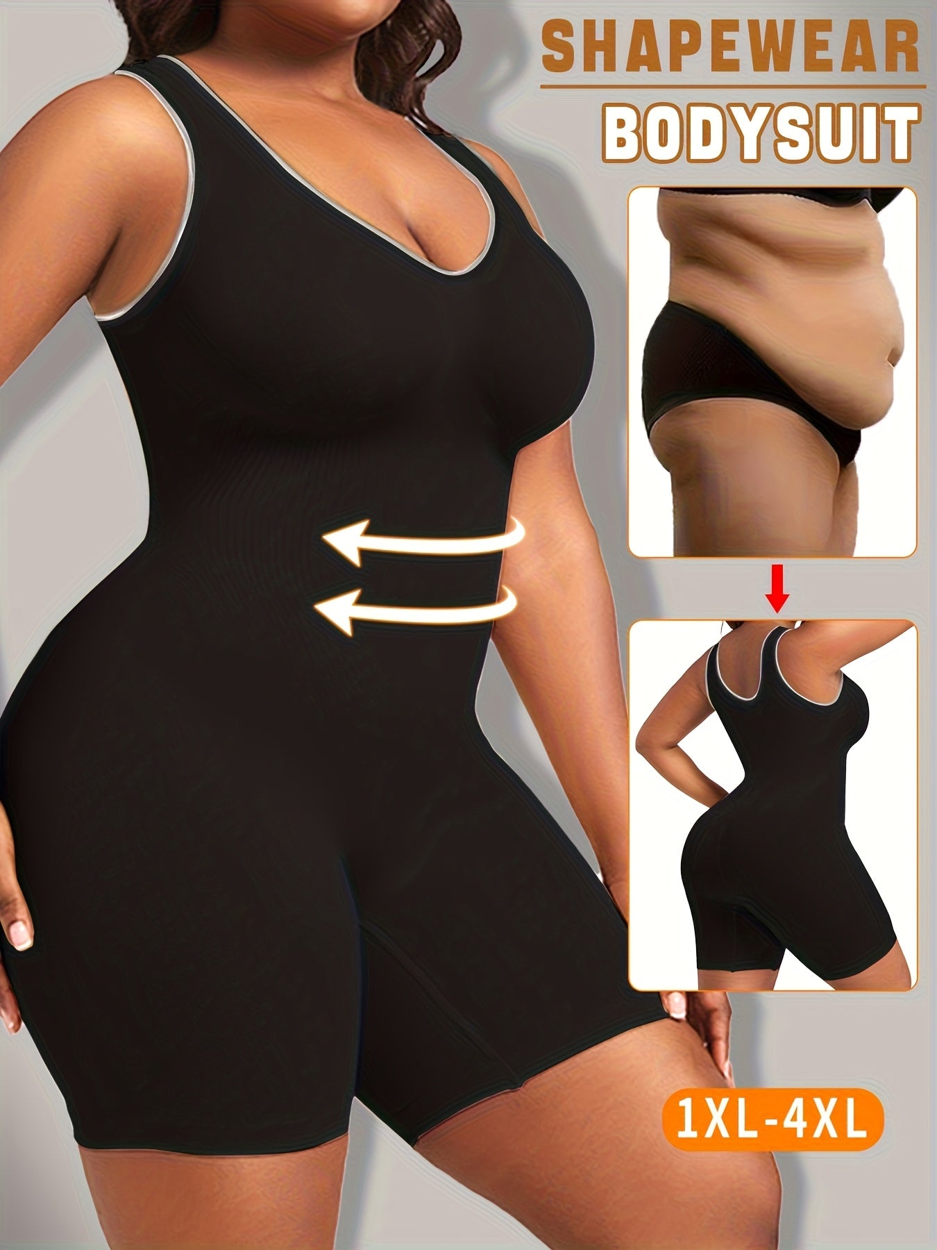 Women's Plus-size Seamless Body Shaper, with Wide Shoulder Straps, Abdominal Control, Lift And Hip Lift, Tummy Tucking And Hip Lifting, Suitable for S And Daily Wear