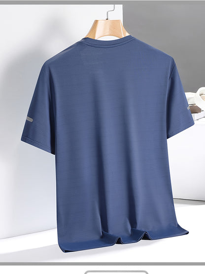 Men'S Quick-Dry Sports T-Shirt 4-Pack - Breathable Moisture-Wicking Round Neck Short Sleeve Top, High Elasticity Cool And Comfortable Quick-Drying Fitness T-Shirt, Summer Casual Sports Breathable Outdoor Top