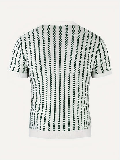 Men's Knitted Polo Top Business Leading Short Sleeve Golf Casual Polo Top