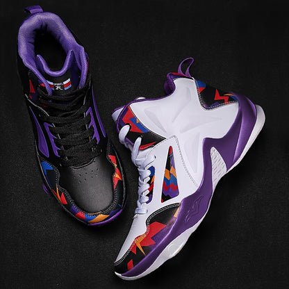 Women'S Geometric Graphic Non-slip Basketball Shoes, Non-slip Wear-resistant Athletic Sneakers, Fashion Basketball Training Shoes