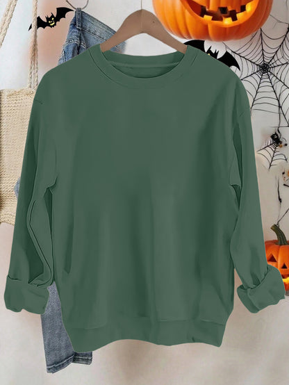 Crewneck Sweatshirt with Letter Print, Casual Long Sleeve Design with Drop Shoulders, Ideal for Spring And Autumn, Designed for Women