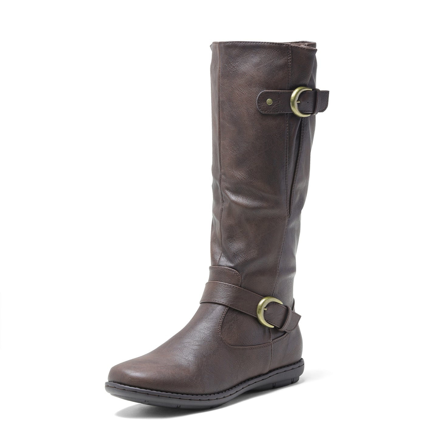 Women's Wide Calf Knee High Boots, Fashion Faux Fur-Lined Pointed Toe Side Zipper With Buckle Winter Boots Suitable for party, dance, shopping, walk, office. Perfect gift for friends, wife, sister, daughter.