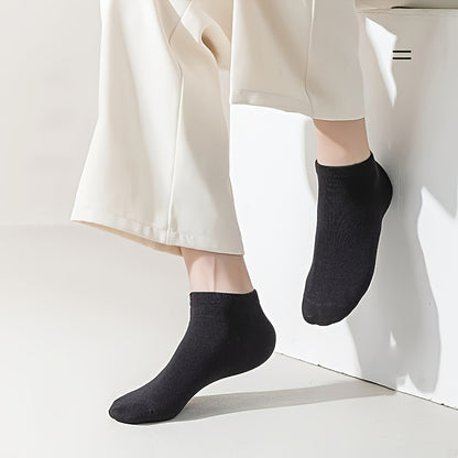 20/40/60/80 Short Men'S Socks Black And White Sports Easy Solid Color Low Cut Trendy Versatile Classic Socks Sweat Absorbing Breathable Shallow Mouth Socks