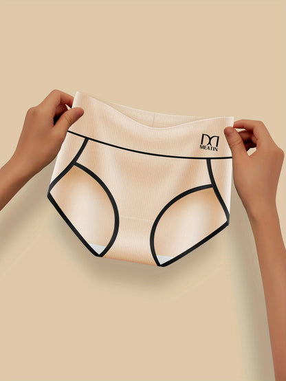 5pcs Solid Color Simple Design Briefs Bottocks Cover - Comfortable, Stretchy, Soft Fabric - Lingerie & Underwear for Women