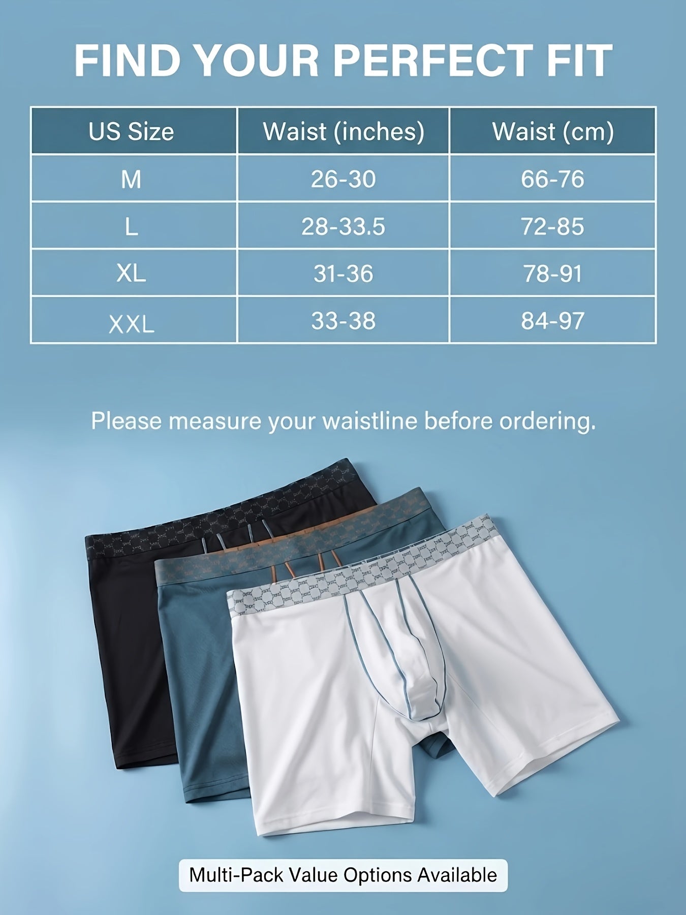 Men's 3pcs Silk Underwear - product view 17