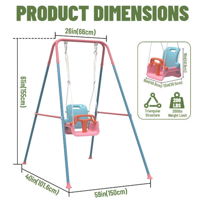 Foldable Baby Swing Set - Indoor and Outdoor Stand