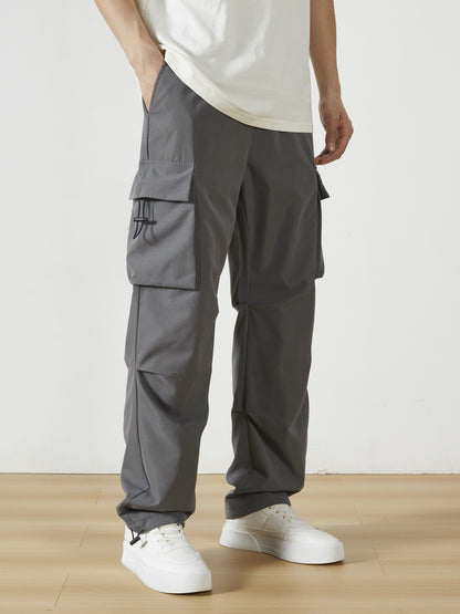 Men'S Straight-Leg Cargo Pants with Multiple Pockets, Suitable for Outdoor Street Fashion