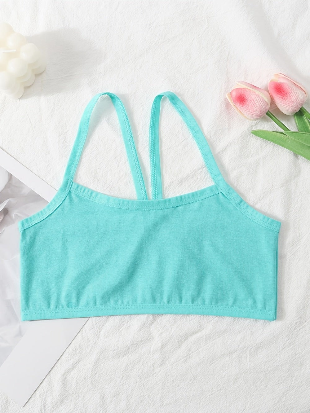 Girls Training Bras - 12-Pack Seamless Cross-Strap Set