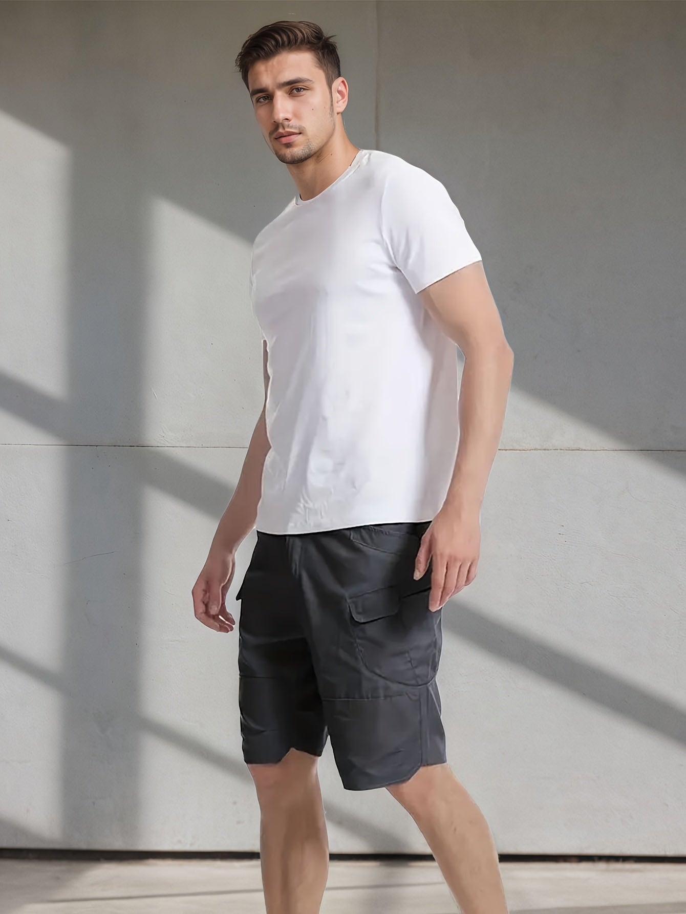 2pcs Summer Outdoor Cargo Shorts for Men, Multi-Pocket Hiking Shorts, Durable, Ripstop, Wear-resistant, Good for Camping, Hunting, Fishing, Summer Outdoor Activies and Daily Wear