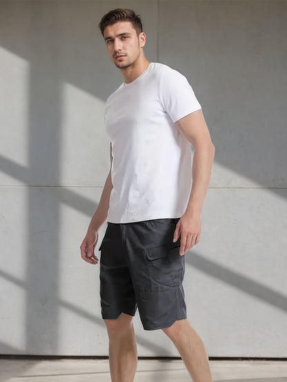 2pcs Summer Outdoor Cargo Shorts for Men, Multi-Pocket Hiking Shorts, Durable, Ripstop, Wear-resistant, Good for Camping, Hunting, Fishing, Summer Outdoor Activies and Daily Wear