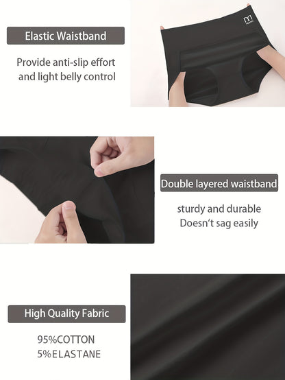 QUASTI 10pcs Women'S Dopamine Colourful Stripes Breathable Comfortable Fit Women'S High Waisted Panties Elastic Soft Hip Wrapping High Waisted Thigh Panties Back to Sports Panties & Women'S High Waisted Fashion Panties