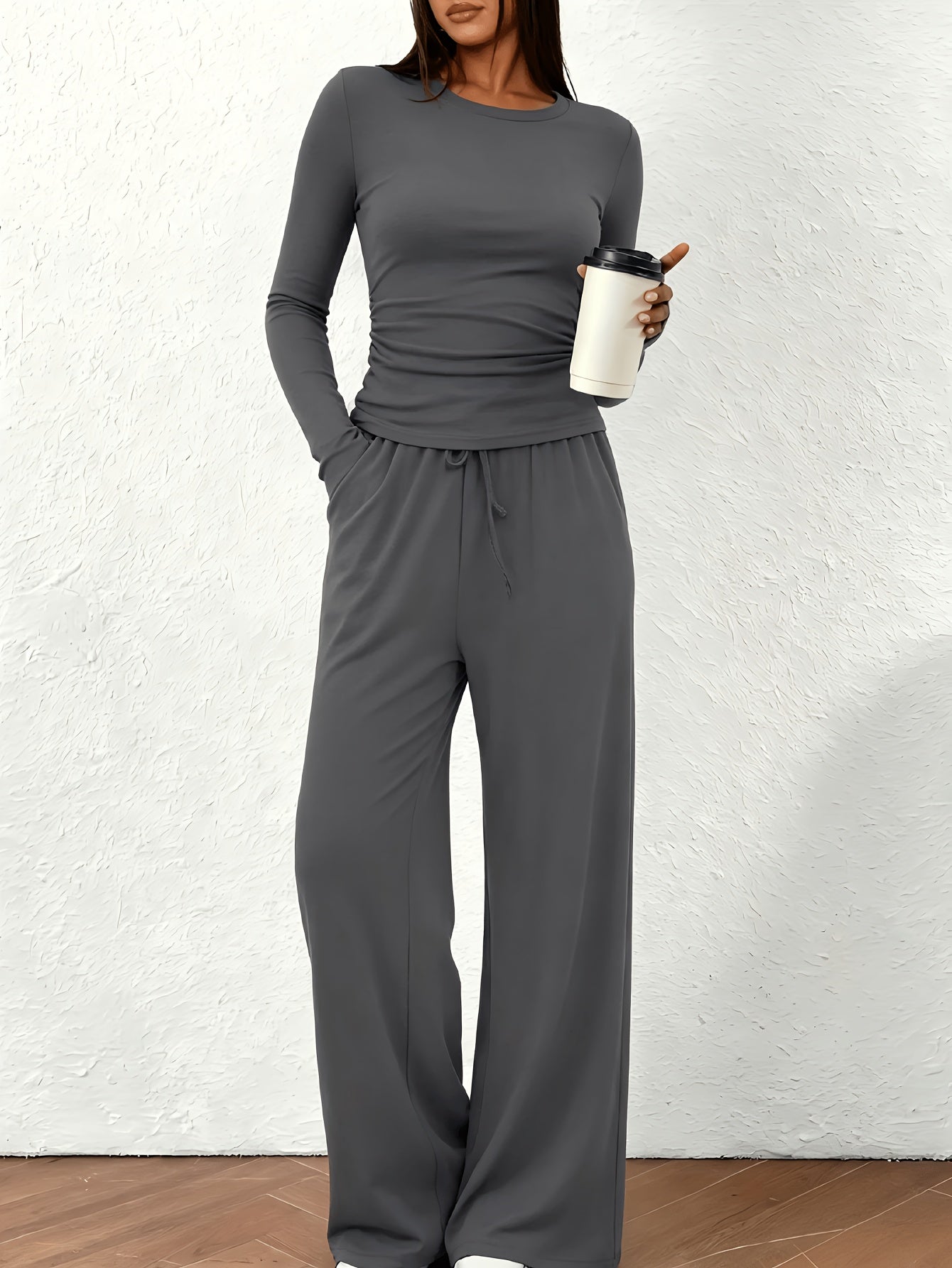 2026 [Elegant Direction]Relaxed And Sophisticated Fashion Casual Outfit, Pants + Fitted Long Sleeves