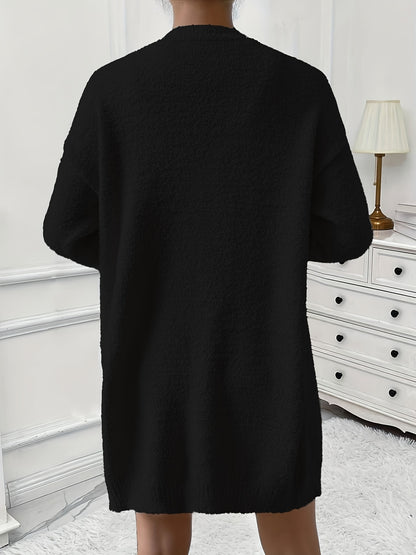 Women's Casual Warm Lounge Set, Cozy Long Sleeve Cardigan & V Neck Tank Top & Shorts, Soft Relaxing Home Outfit, Comfort Wear for Fall & Winter