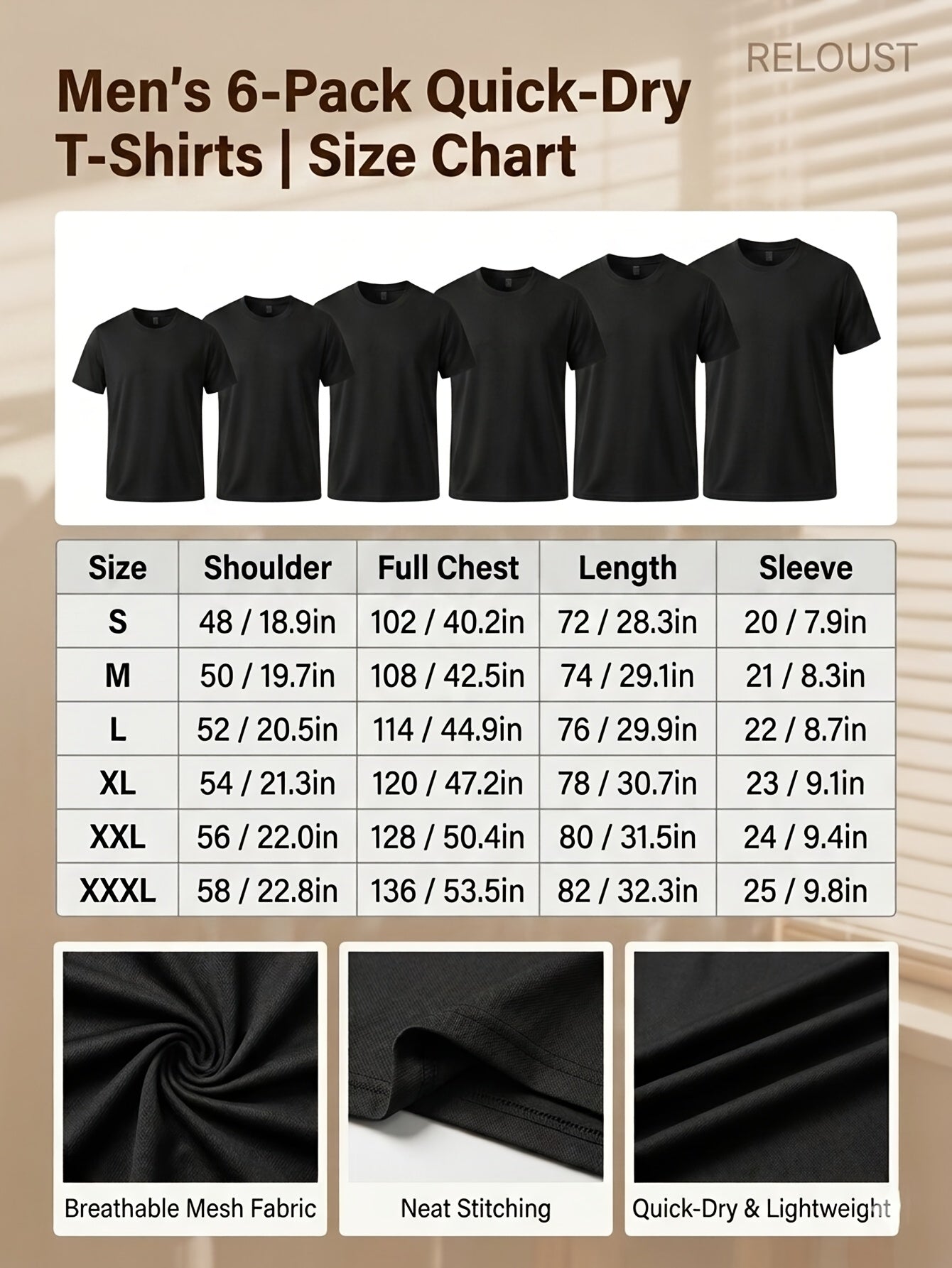 6pcs Men'S Moisture-Wicking T-Shirts, Quick-Dry Short Sleeve Athletic Tees, Loose Fit Crew Neck Design, Great For Gym, Running And Summer Activities, Ideal For Independence Day, Anniversary Celebration Gatherings And Gifts