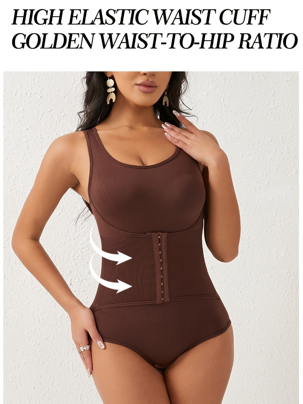 Women's Targeted Control Shapewear Bodysuit - Butt Lift Body Smoothing, Apricot