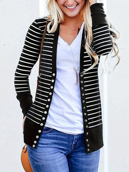 Women's Button Cardigan Long Sleeve Tops Shirts Outwear Solid Ribbed Open Front Cardigan Sweaters