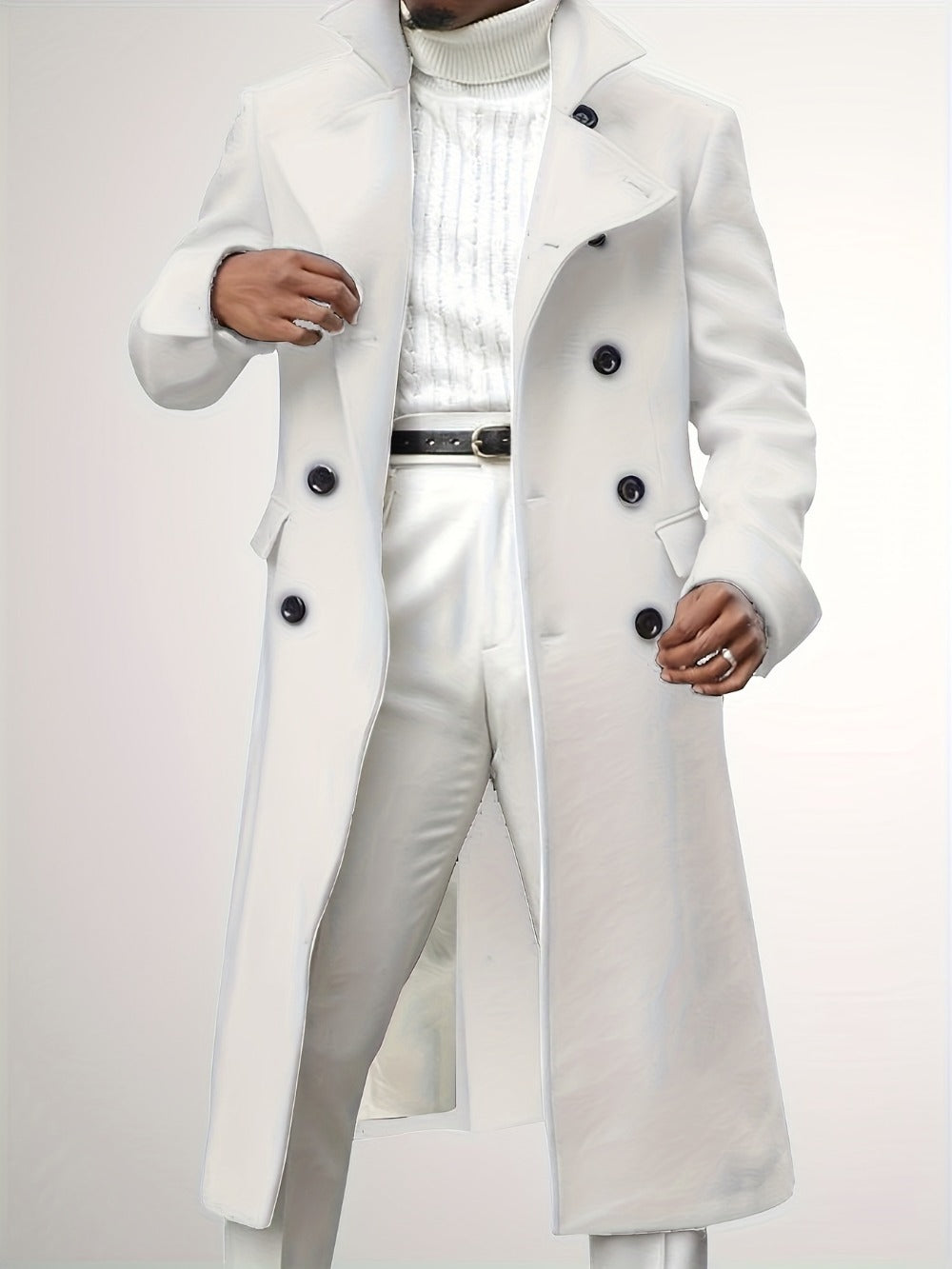 Men's Versatile Wool Blend Double-Breasted Coat
