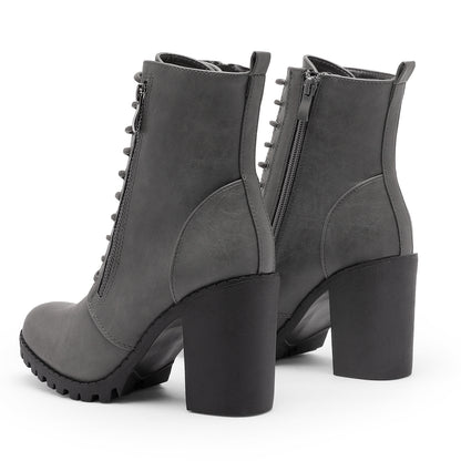 Women's Stylish Fashion Comfortable Chunky Heel Ankle Booties