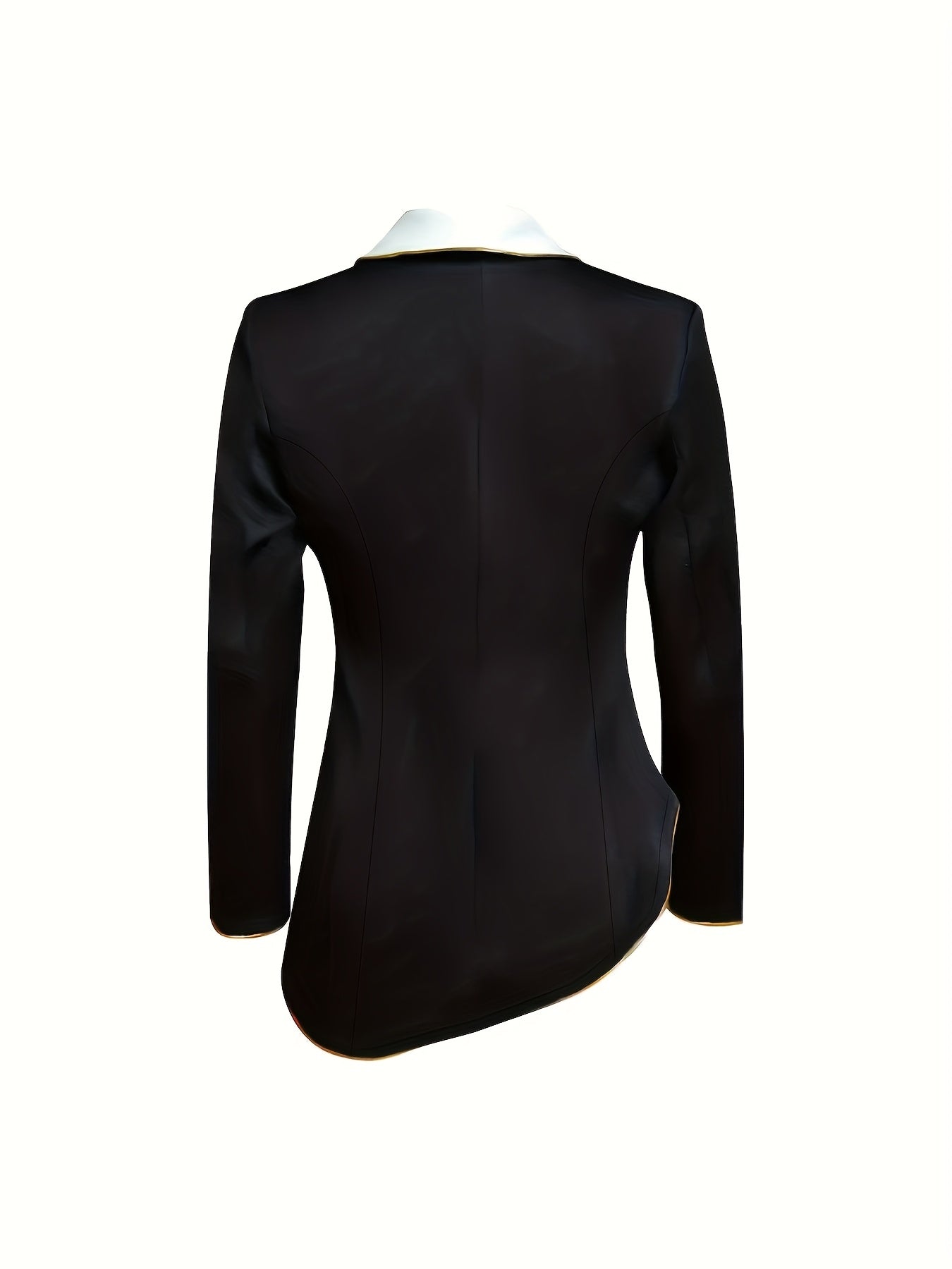 Elegant Asymmetrical Color-Block Lapel Suit Jacket