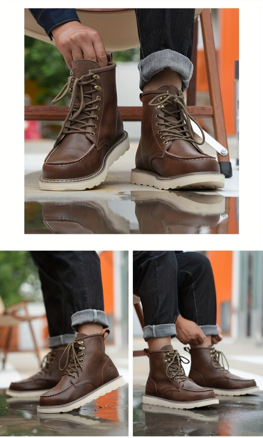 Men's Work & Safety Boots - Puncture Resistant & Non-Slip Sole 061221