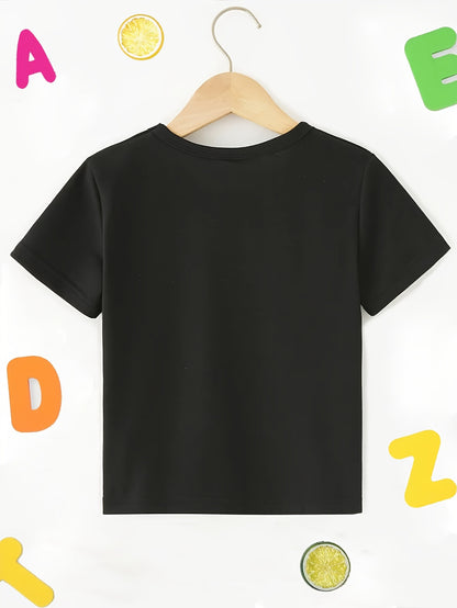 Boys' Casual Comfortable Summer Short Sleeve Crew Neck T-Shirt- BUILT DIFFERENT Creative Print Fashion Summer Gift