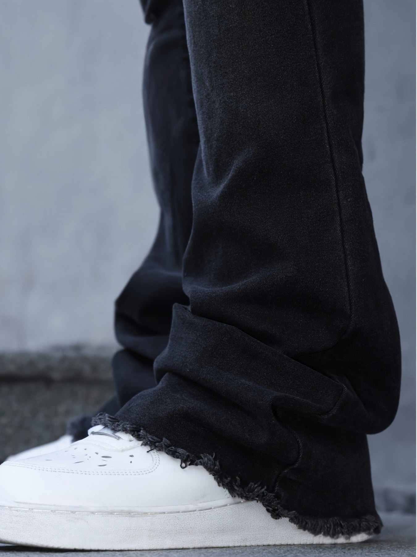 [HME] New Thickened Men'S Jeans for Autumn And Winter, with Inner Fleece for Strong Warmth Retention, Mid-Waist Elastic And Form-Fitting Flared Pants, Retro Washed And Naturally Polished White, Fashionable Men'S Denim Trousers for Warm Winter Wear