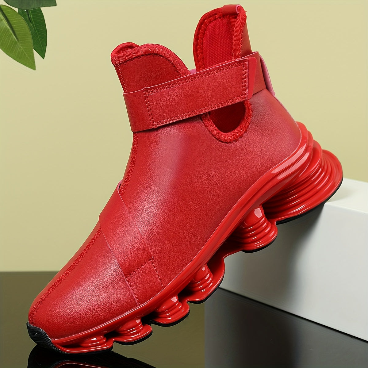 Men's Casual Sneakers, High-Top Autumn/Winter Shoes, Blade Running Shoes, Slip-Resistant, Wear-Resistant, Shock-Absorbing, Sports Casual Walking Shoes