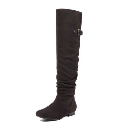 DREAM PAIRS Women's Suede Over The Knee Thigh High Winter Boots, Women shoes, comfortable Walkable Style shoes for women, over-the-knee boots for women, Knee length Autumn Winter Boots