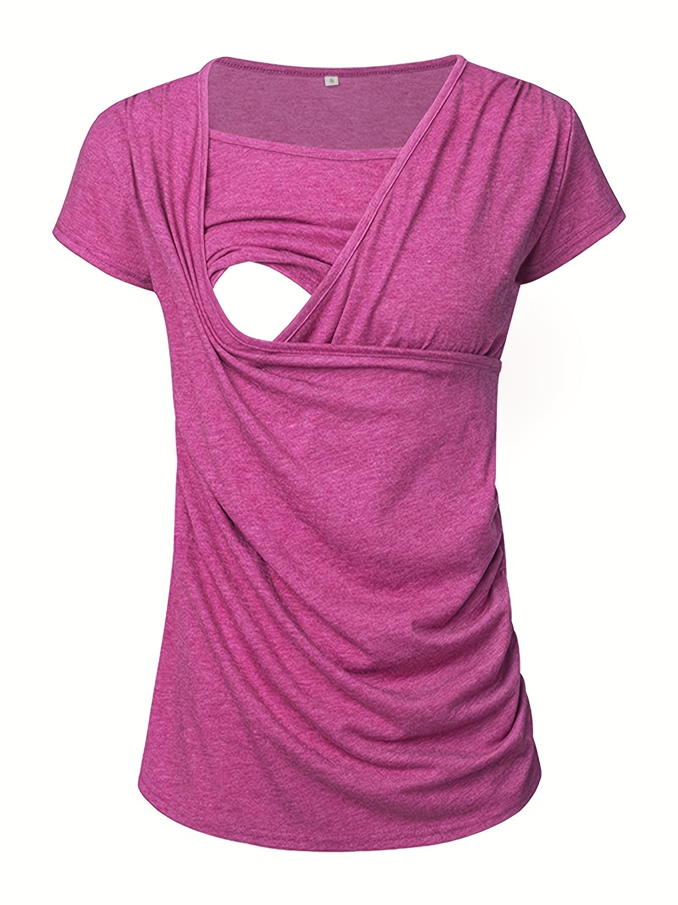 Set of 3 Women'S Short Sleeve Maternity Tops with Side Ruching for Breastfeeding