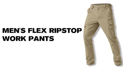 31' Men's Work Pants Cargo Pants Loose Casual Multi Pockets Outdoor Pants Color Block Straight Leg Cargo Pants with 8 Pockets