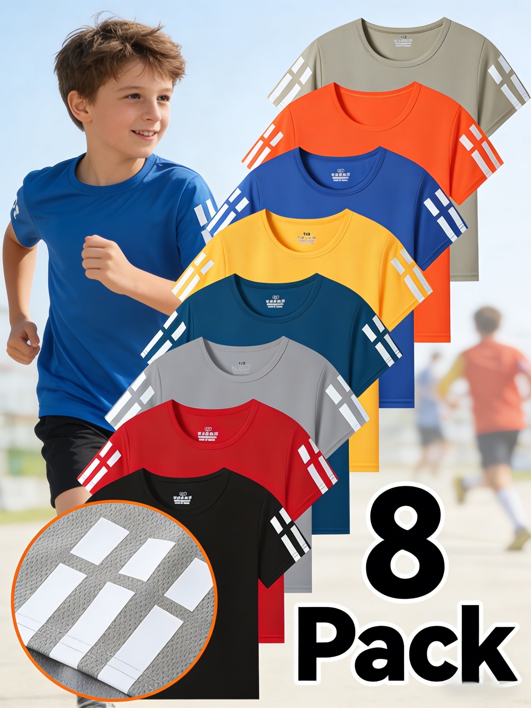 5 6 8pcs Kids Summer Cooling Mesh T Shirts Ultra Lightweight Fast Dry Wear For - product view 10